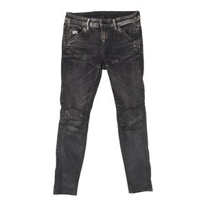 G-Star RAW 5620 Mid Skinny Moto Jeans 28x30 Tinted Brown Black Biker Denim Knee